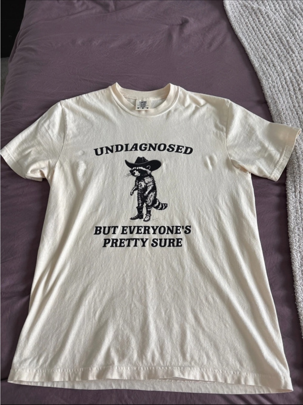 Comfort Colors "Undiagnosed" Graphic Tee - Cream with Black Print